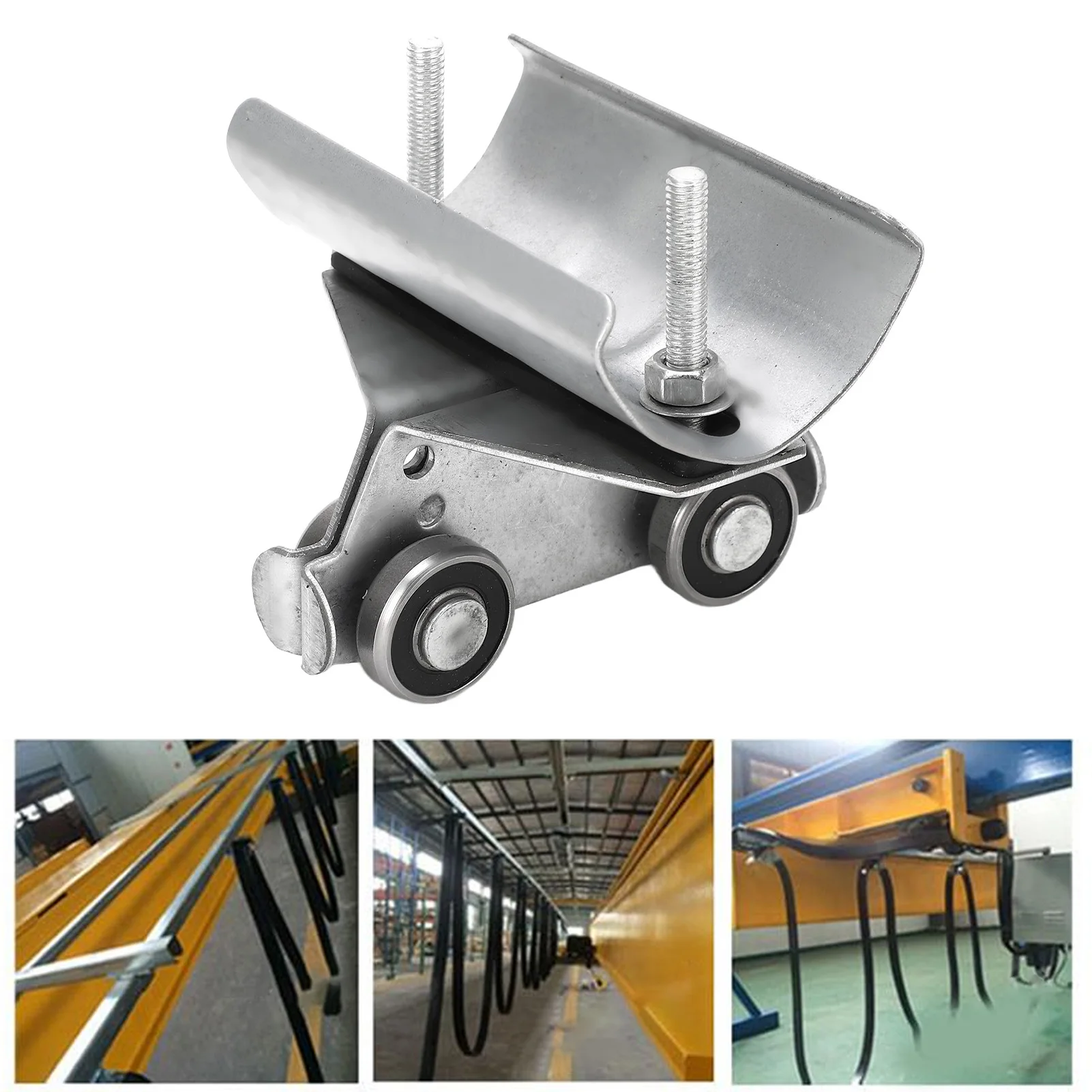 

1Pc Stainless Steel Track Roller Wheel Trolley 24mm Pulley Diameter Cable Pulley Track Roller Wheel Trolley