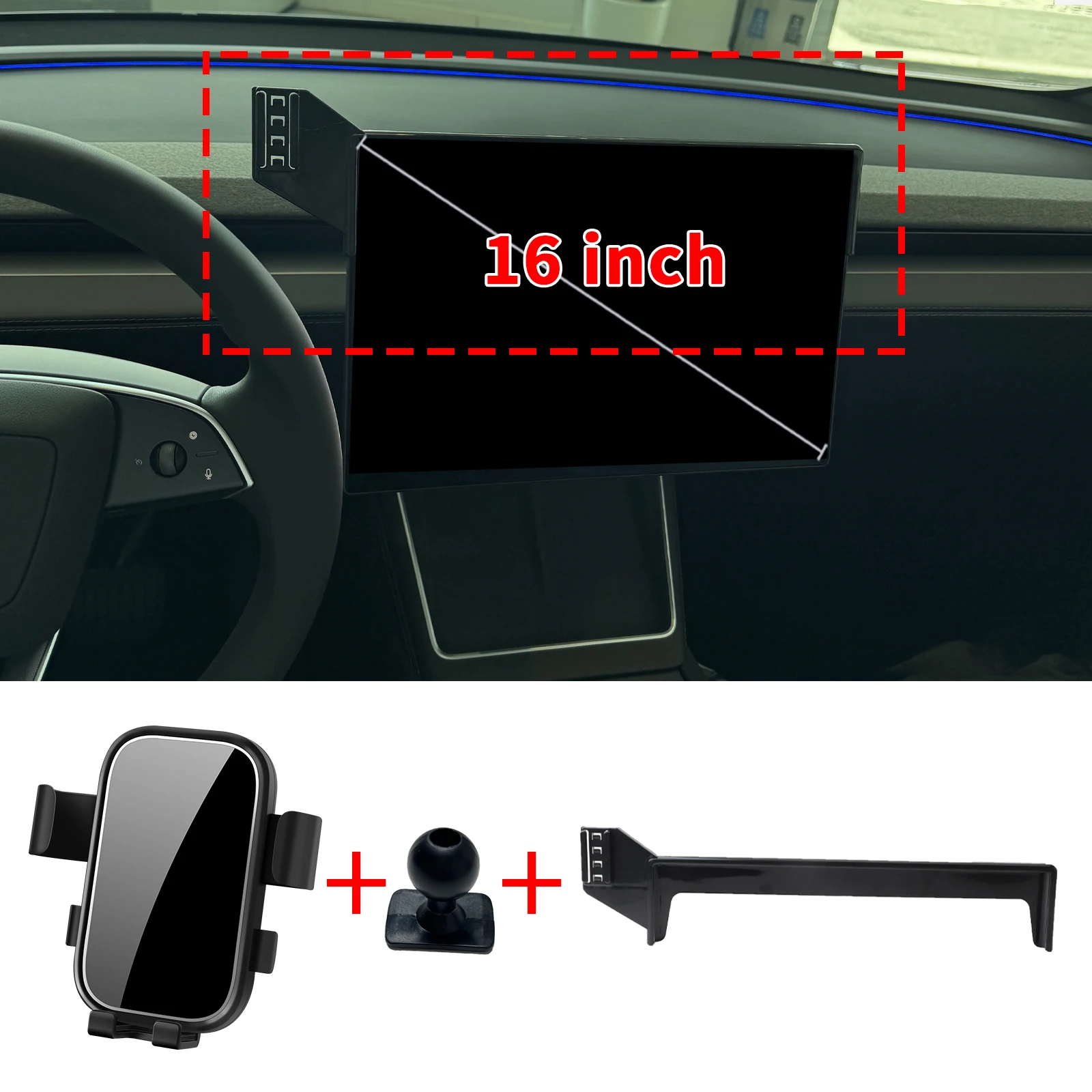 Suporte para Telefone para Tesla Model Y YL L 2026 2027 16 polegadas LHD, Suporte Interno para Carro, Acessórios Universais para Carro