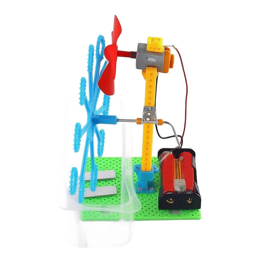 Childrens STEM Bubble Machine Science Kit Hand Operated DIY Assembly Project with Fan Driven Bubble Production System