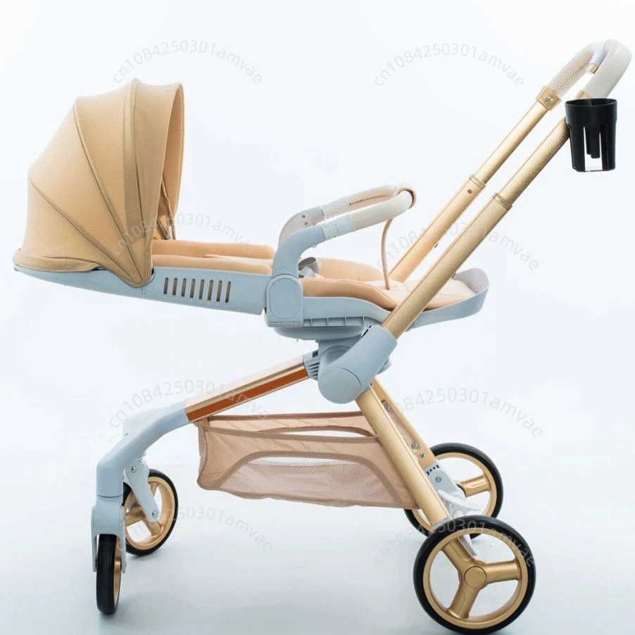 Lightweight High-view Baby Stroller Foldable 360° Rotating Baby Stroller Adjustable Backrest Multifunctional Travel Stroller