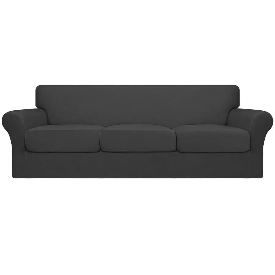 

4 Pieces Oversized Stretch Soft Couch Cover for Dogs Washable Sofa Slipcover for 3 Separate Cushion Couch Elastic Furniture Prot