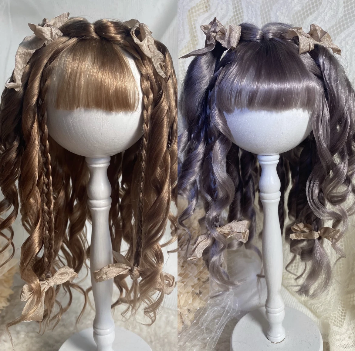 Dula Doll Wigs for Blythe Qbaby Mohair Wave rolls curls 9-10 inch head circumstance