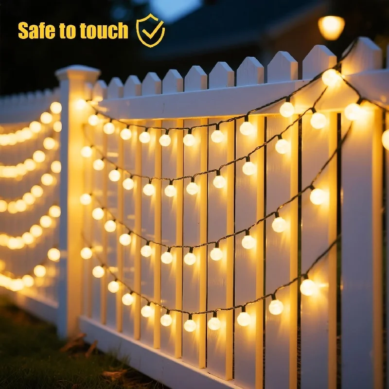 Solar Fairy String Lights Crystal Ball Outdoor Decoration with 20/30/50/100 LED Solar Powered Twinkling LED Lights for Garden Fe