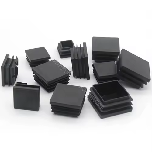 Black Square Pipe Tube Cap Plastic Tubing End Cover Glide Insert Blanking End Plugs Bung 10/13/15/16/18/19/20//22/23/25/28-200mm - Image 3