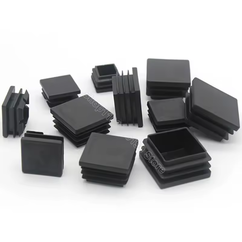 Black Square Pipe Tube Cap Plastic Tubing End Cover Glide Insert Blanking End Plugs Bung 10/13/15/16/18/19/20//22/23/25/28-200mm - Image 3