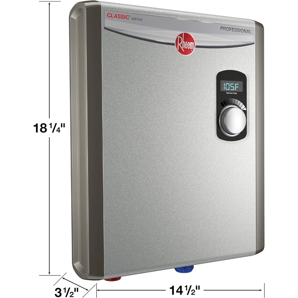 18kW 240V Tankless Electric Water Heater, Gray