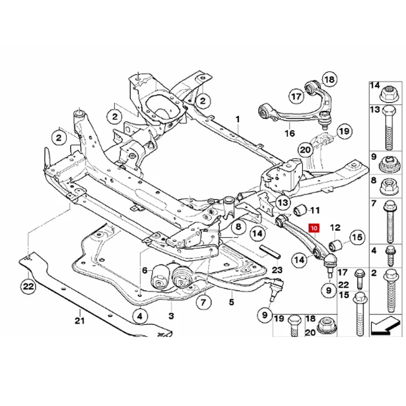 31126771893 31126771894  Lower lateral swing arm with left rubber support X5 E70 E71 3.0 si 4.8i