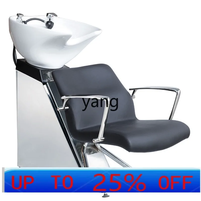 

LMM small shampoo bed hairdresser ceramic water basin semi-lying flush bed