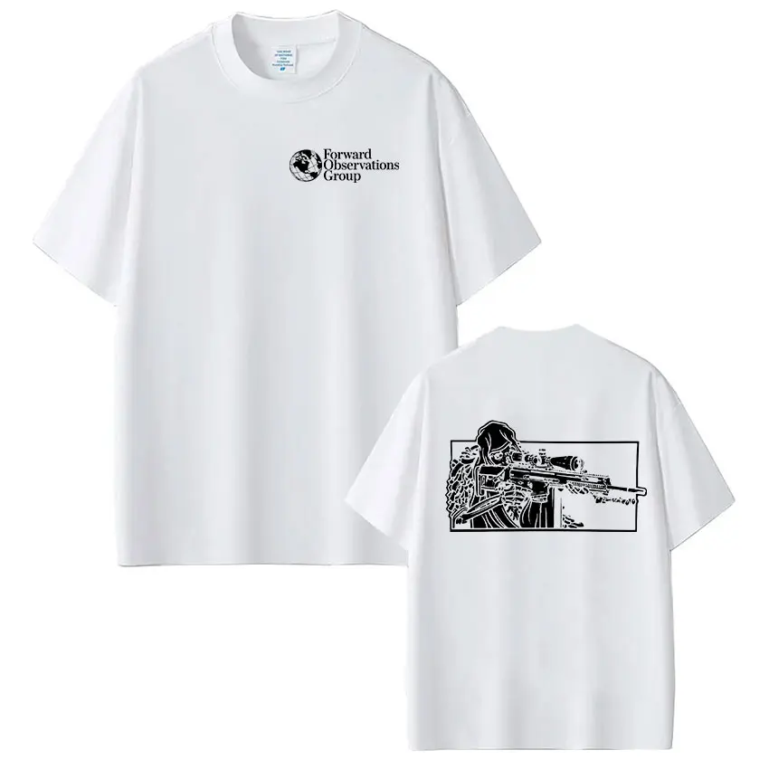 FOG Forward Observations Group Skelett-T-Shirt Herrenbekleidung Mode Gothic Übergroßes Lässiges Kurzarm-T-Shirt Streetwear – Detail 3