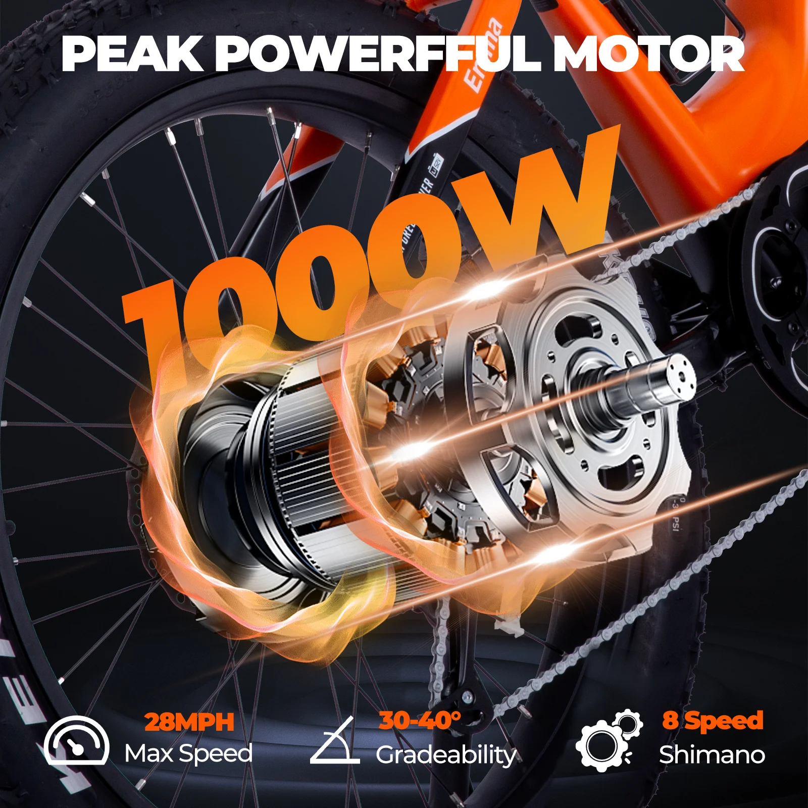 دراجة كهربائية للطرق الوعرة 750 وات 52 فولت 17 أمبير 26 بوصة 4.0 إطار عريض مع منفذ USB وشاشة LCD لتطبيق بلوتوث 9 سرعات #2