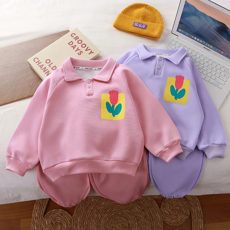 Spring Autumn Children Clothing Sport Suit Korean Style Cute Girls Clothes Sets Jacket+Pants 2 Pcs Sets Costume For Kids 12 Yrs