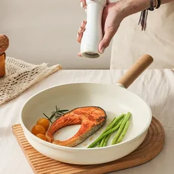 Flat Pan Household Ceramic Non Stick Pan Frying Steak Stir Frying Vegetable Electromagnetic Stove Gas Universal Wok Kitchen