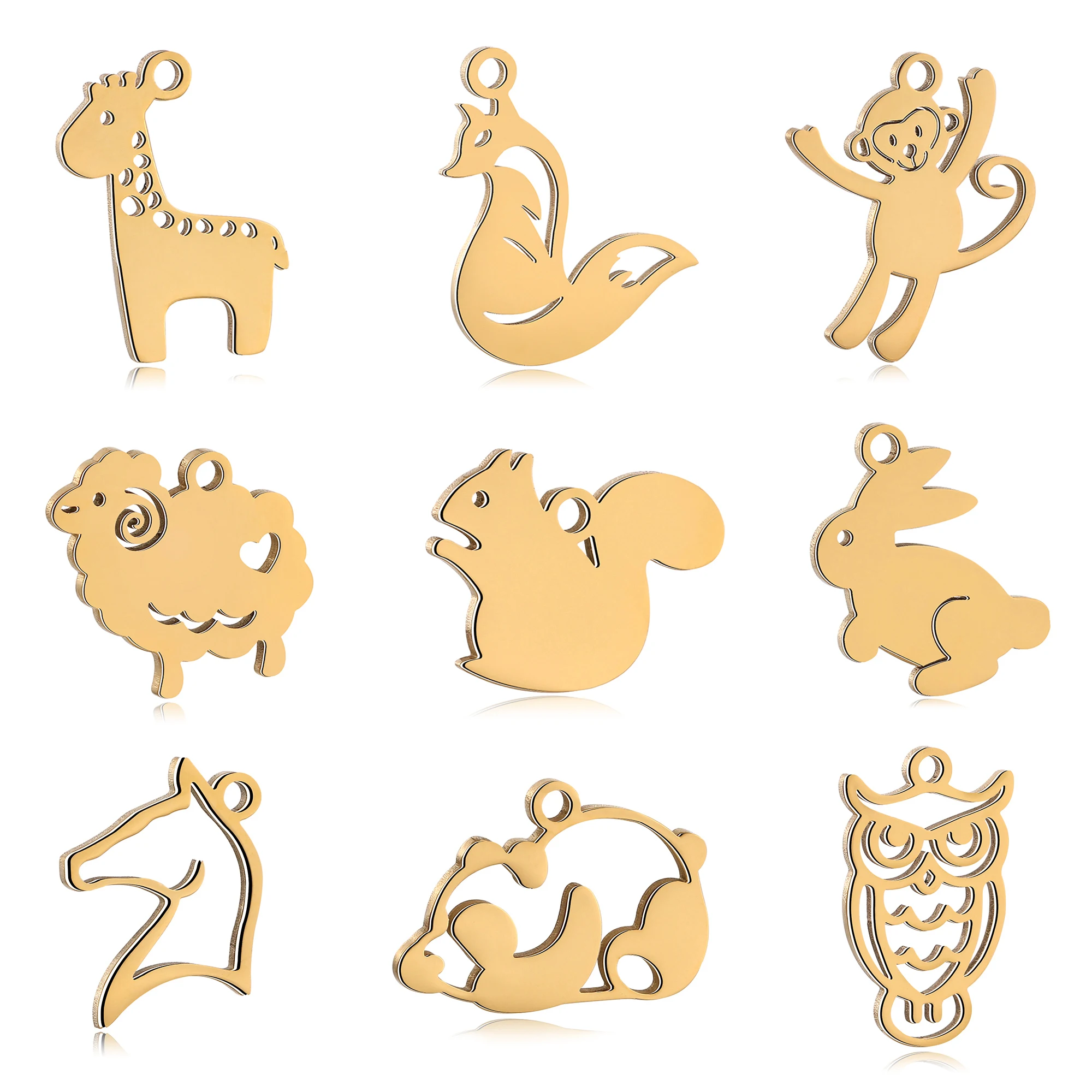 5 sztuk/partia śliczne Panda/wiewiórka/lis/małpa/żyrafa/sowa Charms wisiorki ze zwierzętami DIY ręcznie robiony naszyjnik bransoletka kolczyki tworzenia biżuterii