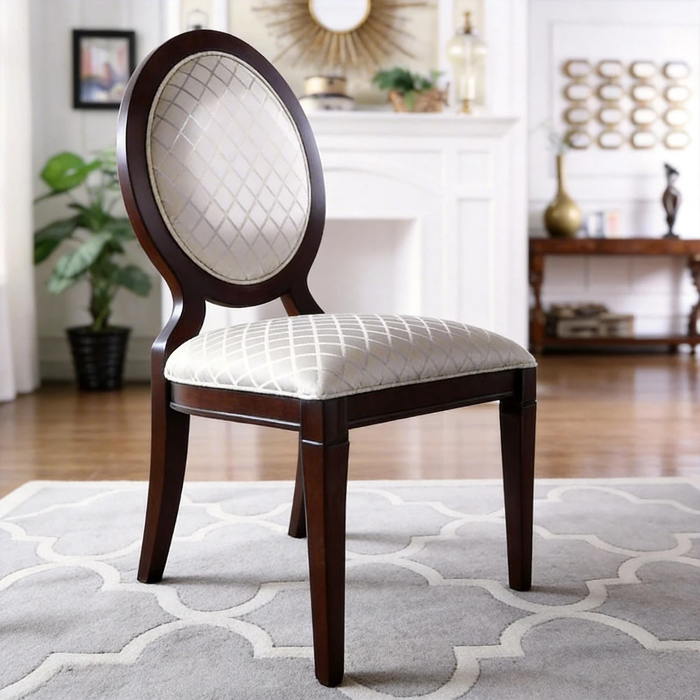 #American Style Wood Dining Chair Set Comfortable Upholstered Dining Room Chairs For Home Apartment Hotel Restaurant Furniture