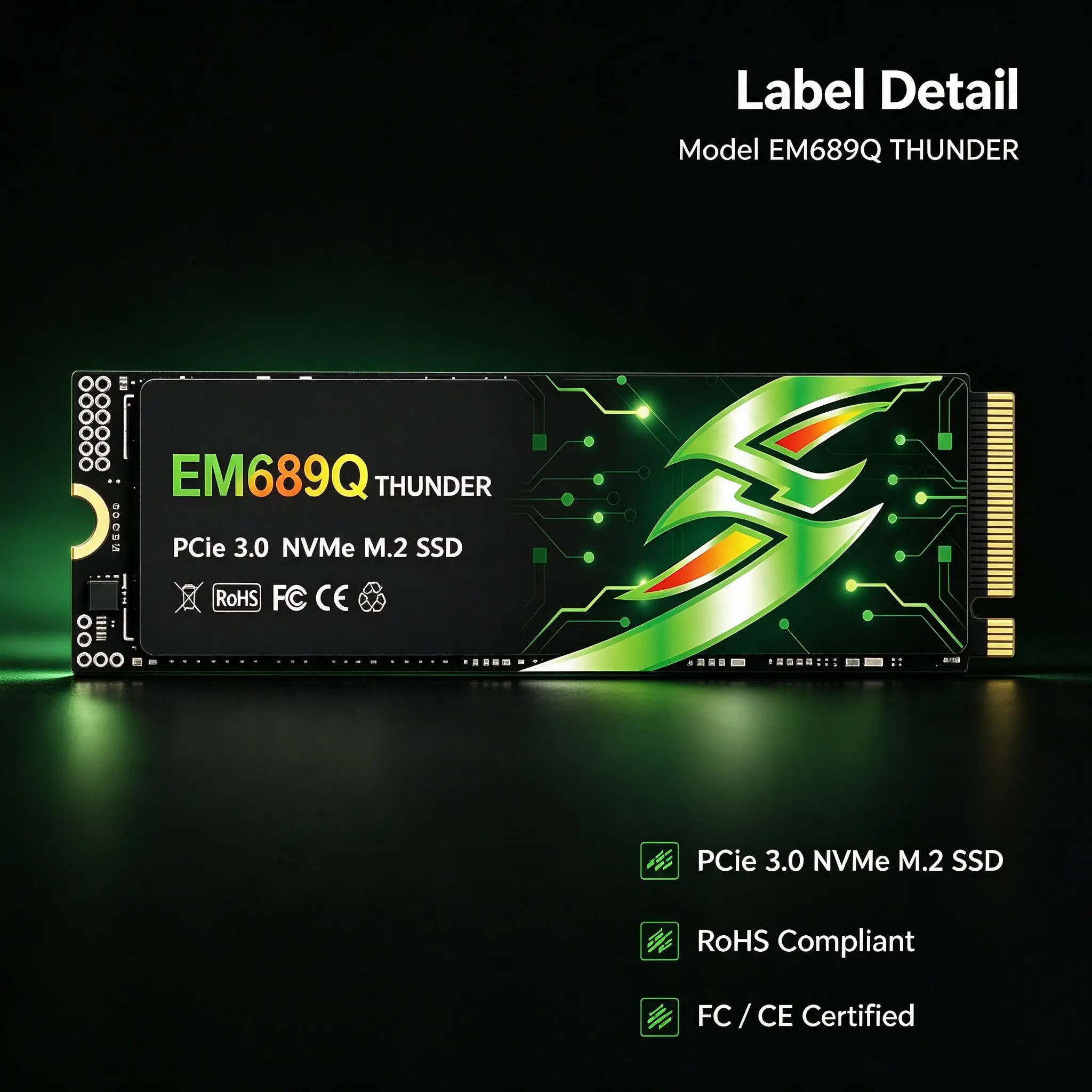 EM689Q Built-in M.2 NVMe Solid State Drive, 1TB/2TB/500GB/4TB, Fast Speed Storage, Laptop, PC, Desktop, Computer. Apex Elite.