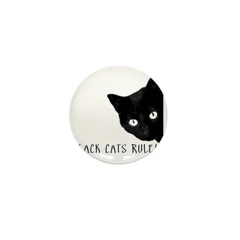 Black cats rule Mini Button Brooch Cartoon Creative Clothes Jewelry Women  Gift Hat Cute Badge Lapel Pin