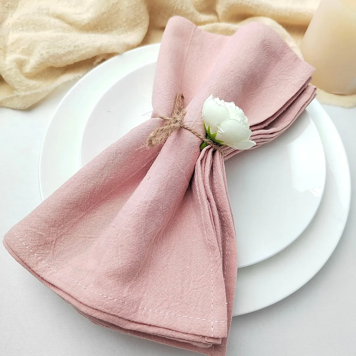 60Pcs 30X45CM Cloth Napkins Baby Blue  Cotton For Fabric Family Dinner Party Kitchen Towels Table Design Mat Wedding Decoration