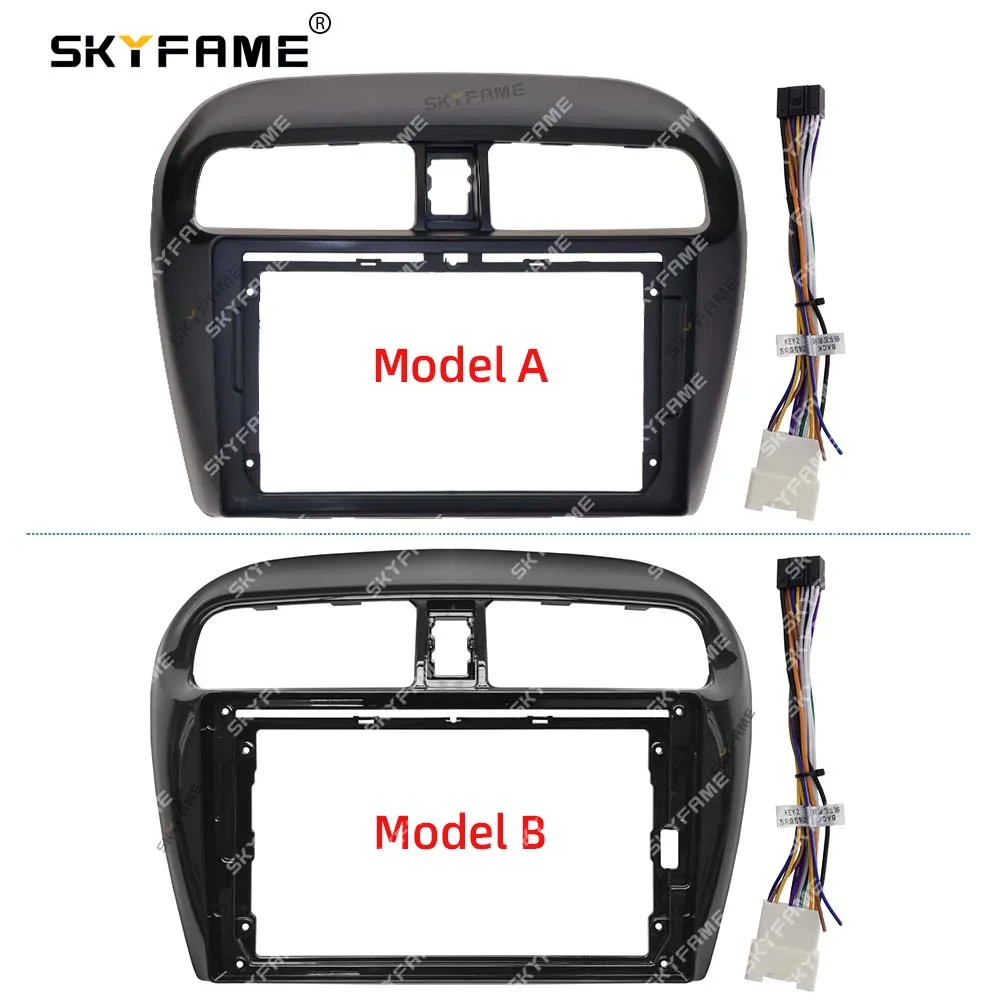 SKYFAME pour Mitsubishi Mirage Attrage Spacestar cadre de voiture adaptateur Fascia Android Radio tableau de bord Kit de panneau de montage