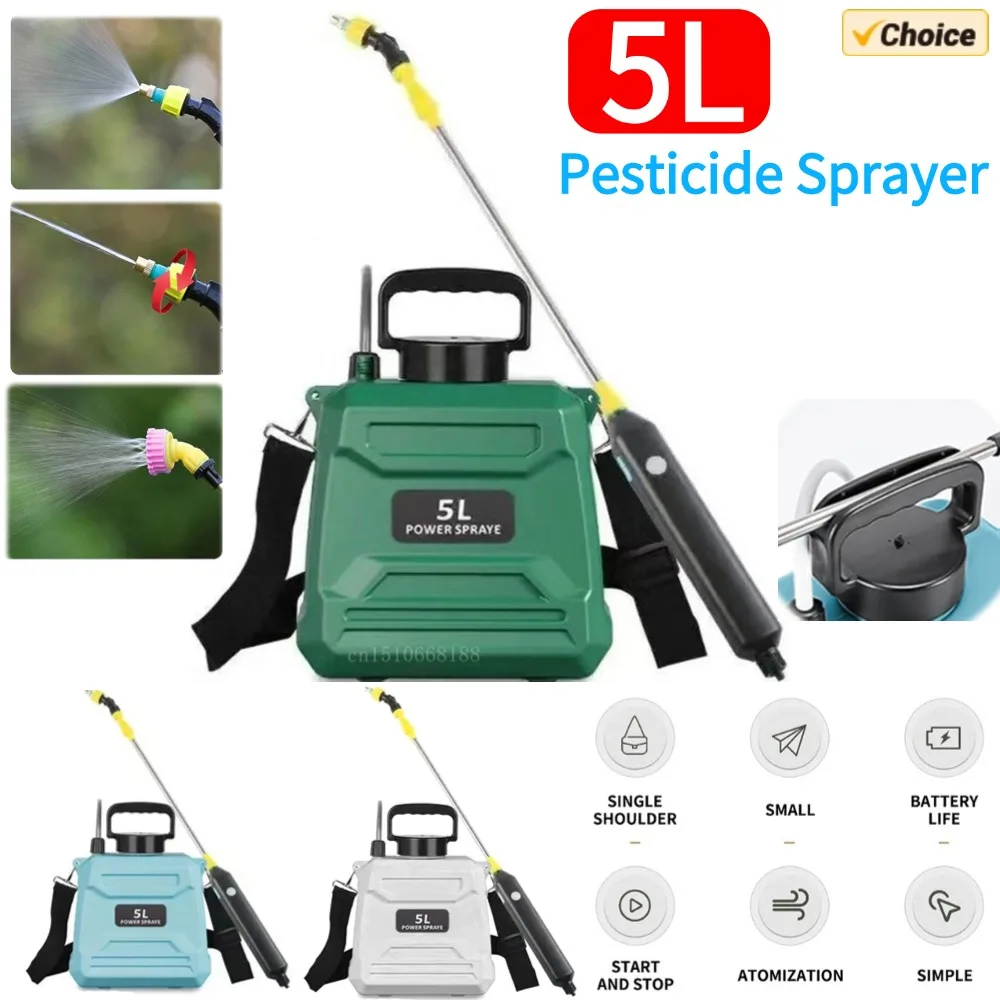 

5L Shoulder Pesticide Sprayer Electric Backpack Sprayer USB Rechargeable Garden Water Sprayer Lawn Sprinkler for Glass Cleaning