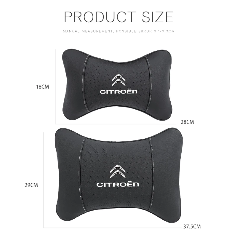 Car Seat Headrest Auto Logo Neck Pillow Lumbar Support For Citroen Celysee C6 C3 C5 C1 C2 C4 Aircross Picasso Cactus Berlingo