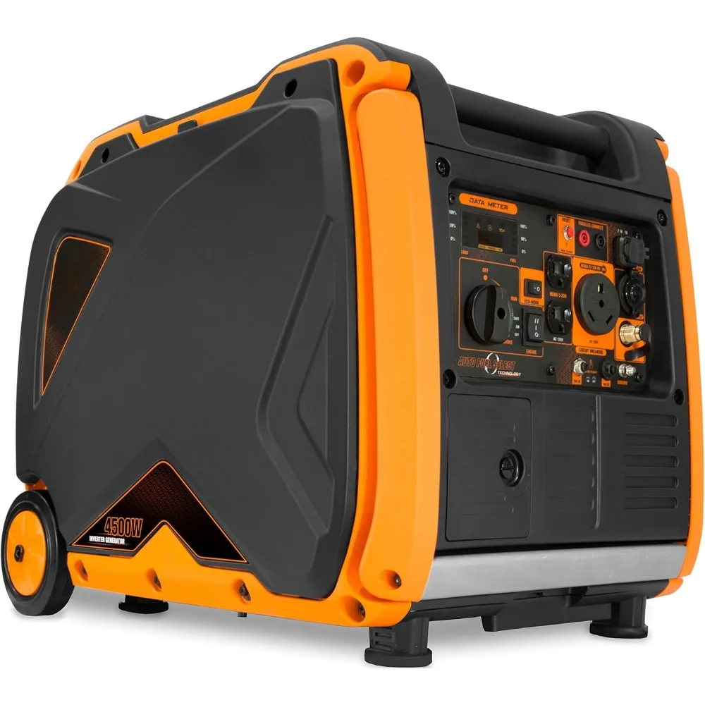 Dual Fuel RV-Ready Portable Inverter Generator with Fuel Shut-Off, Super Quiet 4500-Watt Electric Start, Inverter Generator