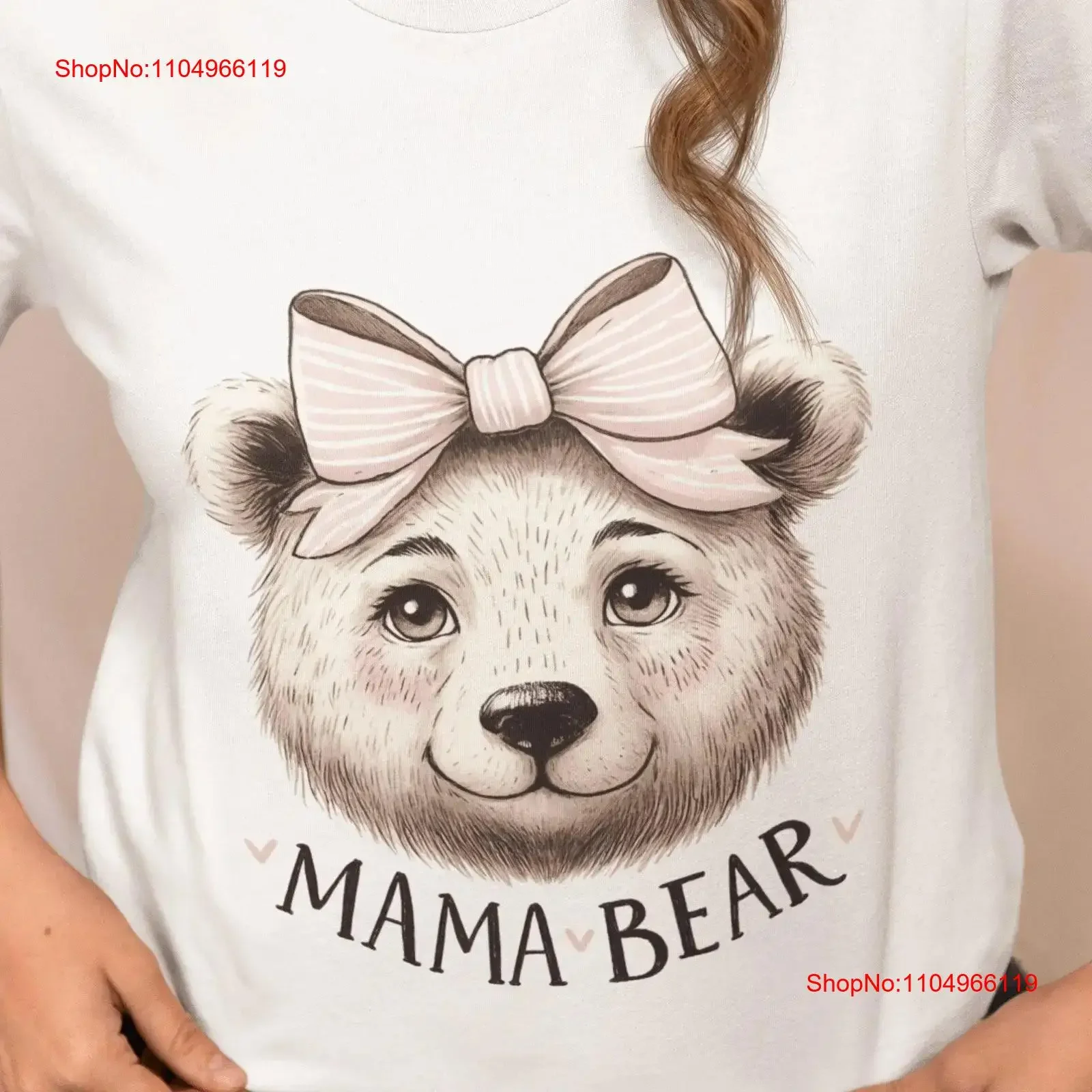

Mama Bear T Shirt Comfortable Cotton Top with Cute Bowtie Ideal for Moms Perfect Mother's Day Birthday vintage Washed graphic