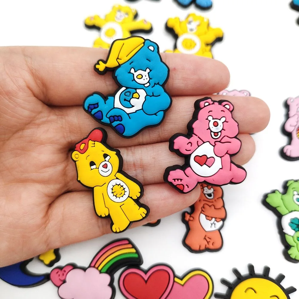 Hot New Rainbow Bear Shoes Charms Decoration PVC Shoe Accessories Multiple Choice Detachable Waterproof For Party Gift