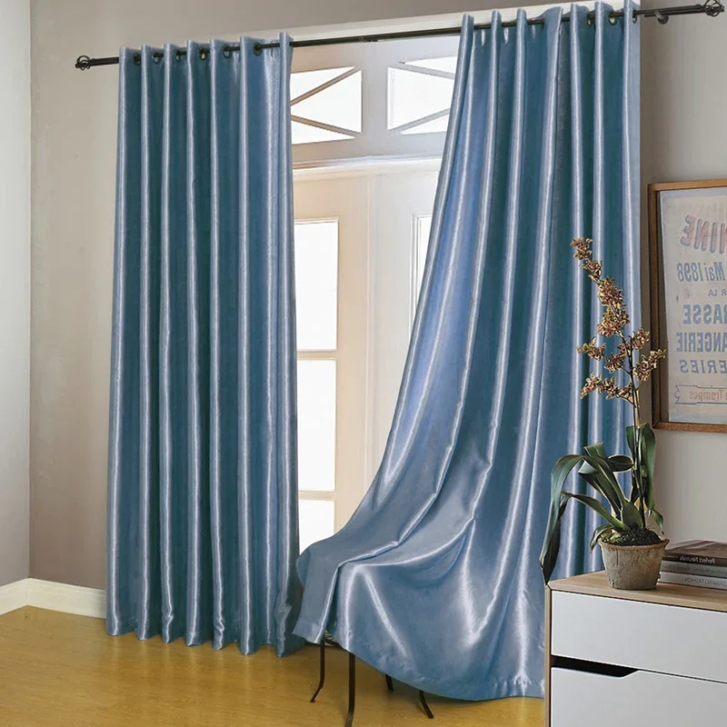 Modern Gold Curtains Solid-colored Windows High Shade Cloth Curtain  Living Room Bedroom Balcony