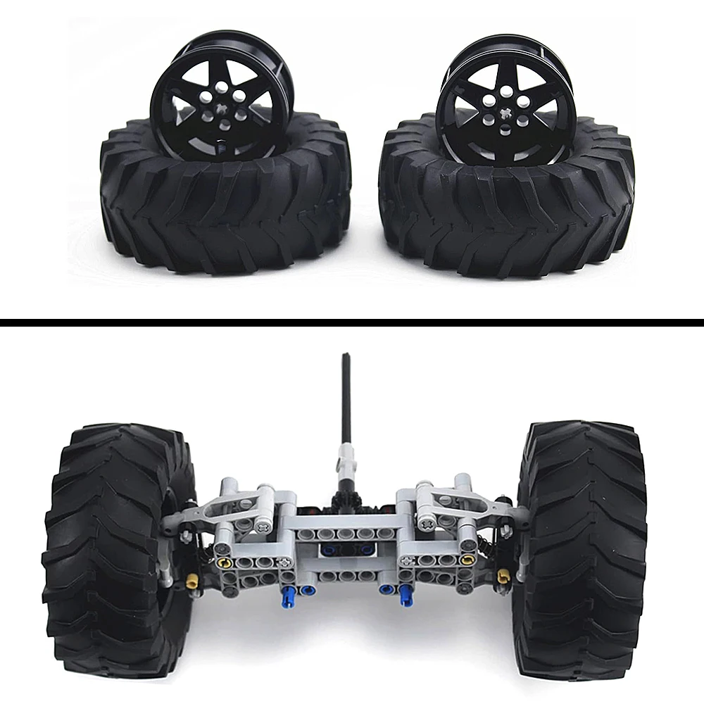 Building Block Wheel Set, Technological Mechanical Parts Tire Building Blocks, Compatible With Classic Building Block Toys