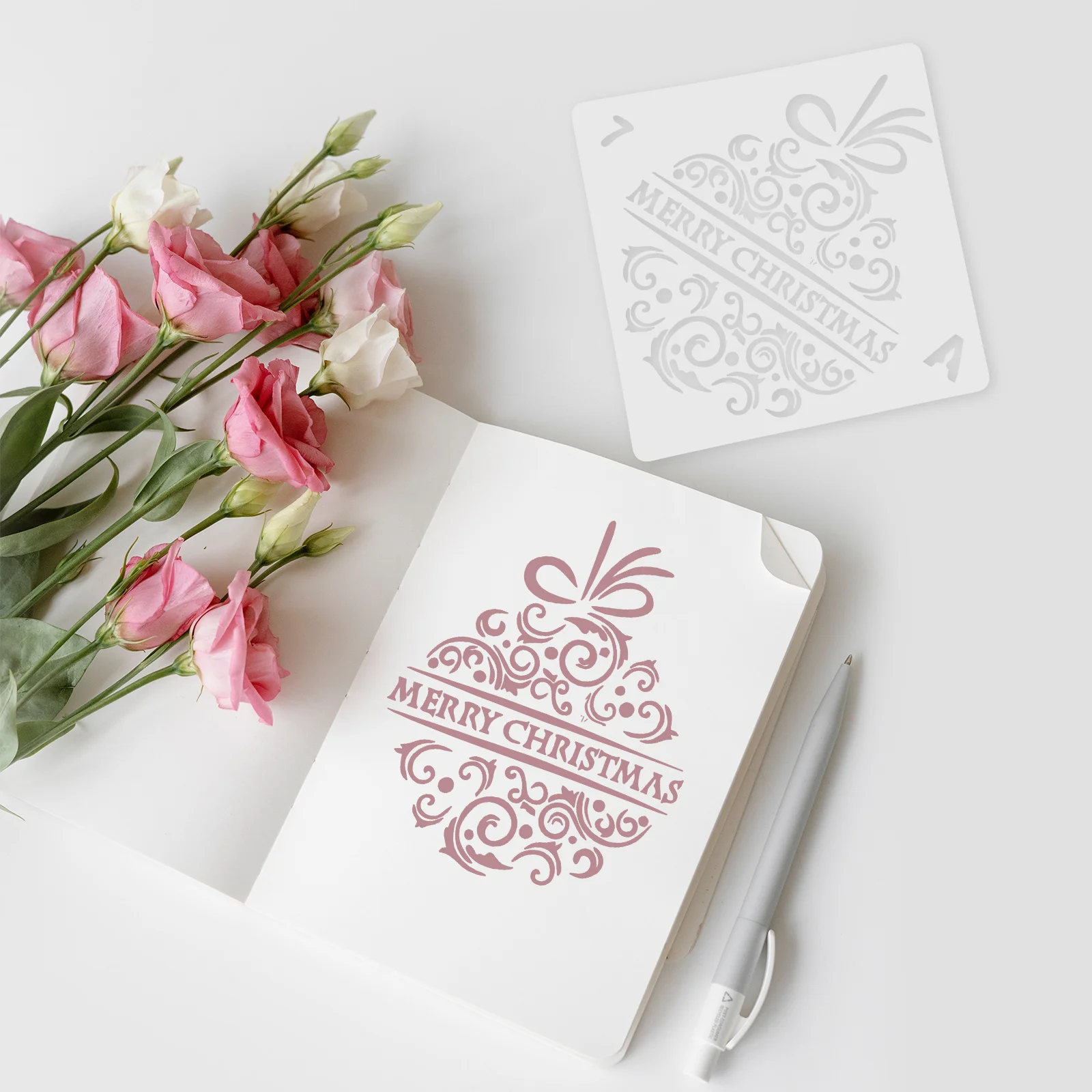 

1Set Christmas Painting Template Hollow Design Stencil Set for Wall Window Card Making Multi-Use Craft Activities Spray Painting