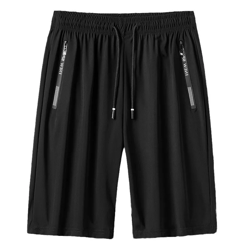 Быстросохнущие шорты мужские летние тонкие короткие брюки для бега спортивная нижняя часть тренажерный зал фитнес пляж карман на молнии свободные короткие спортивные штаны мужские