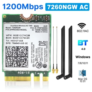 7260AC Bluetooth4. 0 WiFi 1200 Mbps Kartu Jaringan Nirkabel Dongle Wifi NGFF M. 2 802.11 AC Pita Ganda 2.4 G 5G untuk Laptop 7260NGW 12 wifi m2 penjualan terbaik - №