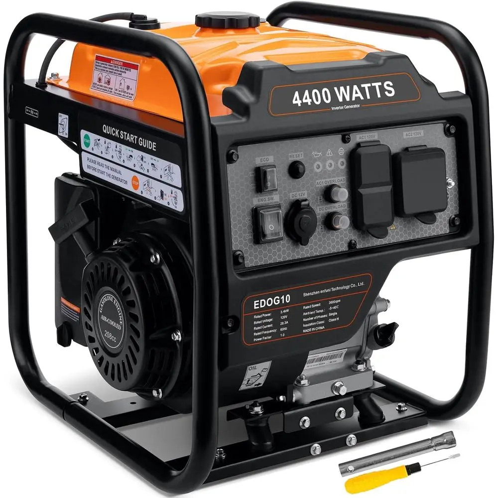 

4400-Watt Gas-Powered Inverter Generator, Open Frame, Home Backup & RV 30A Outlet, EPA Compliant
