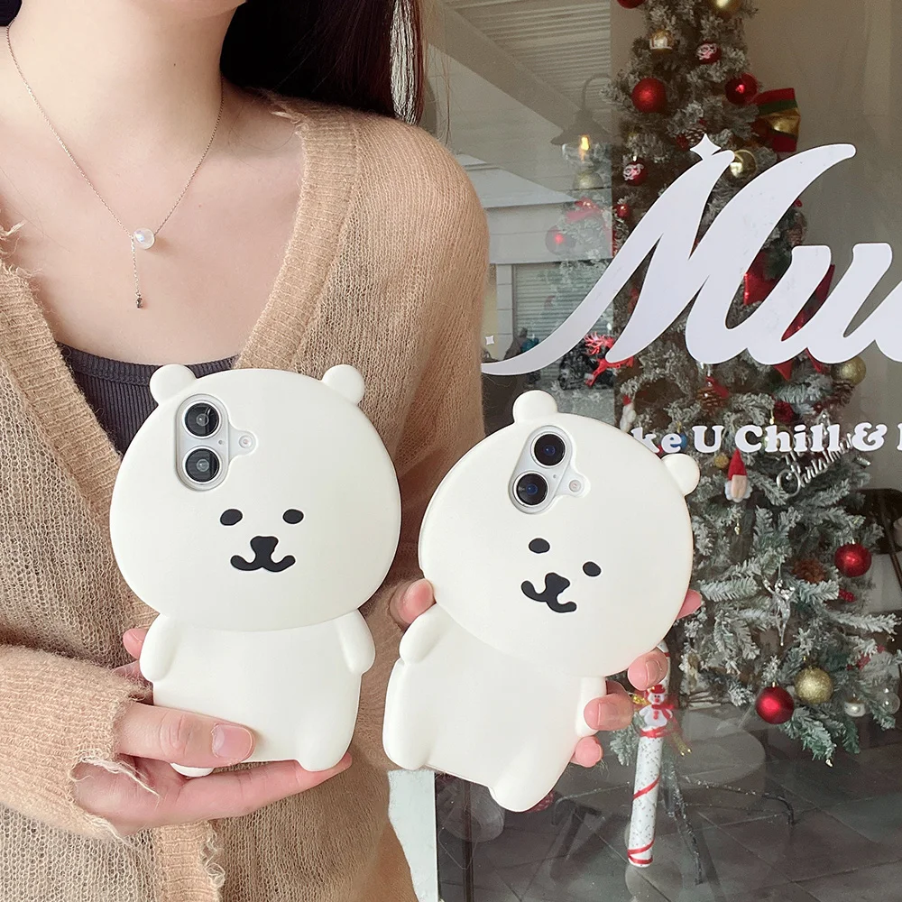 Kawaii 3D Cartoon Nagano Bär Handyhülle Weiche Silikonhülle für iPhone 12 13 14 15 Plus 16 Pro Max – Detail 2