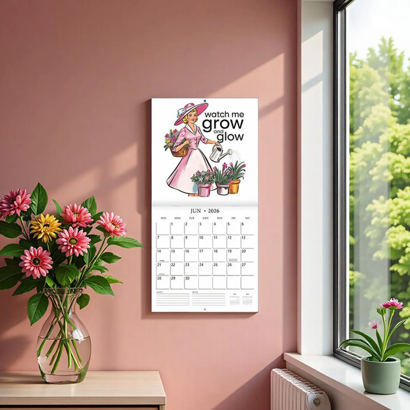 

Настенный календарь, забавный настенный календарь 2026, подвесной ретро-планировщик для ноутбука, украшения для дома, мужчины, спальни, рабочее место для женщин