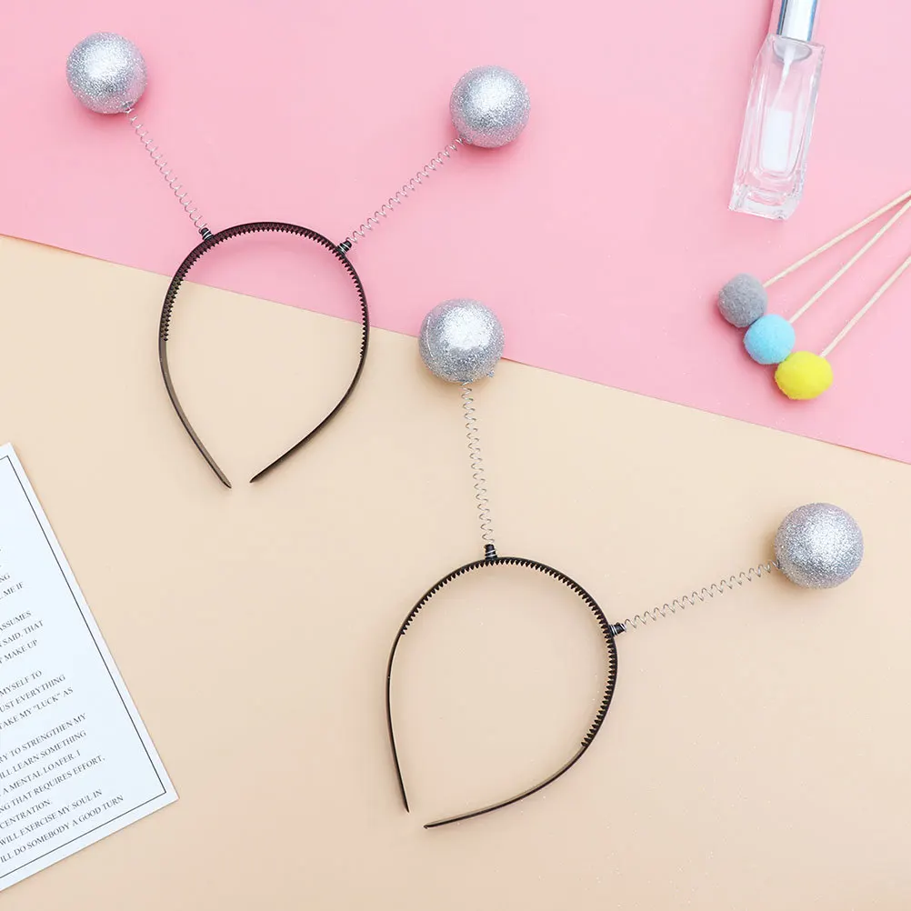 

4 Pcs Costume Hair Accessories Decorative Balls Delicate Hairband for Silver