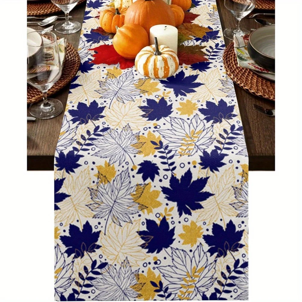 

1 Piece of Autum Harvest Tablecloth - Red and Yellow Maple Leaf Design, Suitable for Restaurants, Homes, Cafes, Handicraft Fairs, and Soft Furnishings.