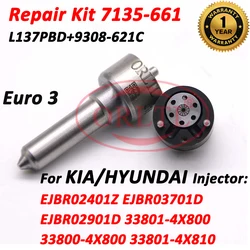 7135-661 Diesel Injecor Repair Kits Nozzle L137PBD Valve 9308-621C for Terracan EJBR02901D EJBR037D 33800-4X800 33801-4X810