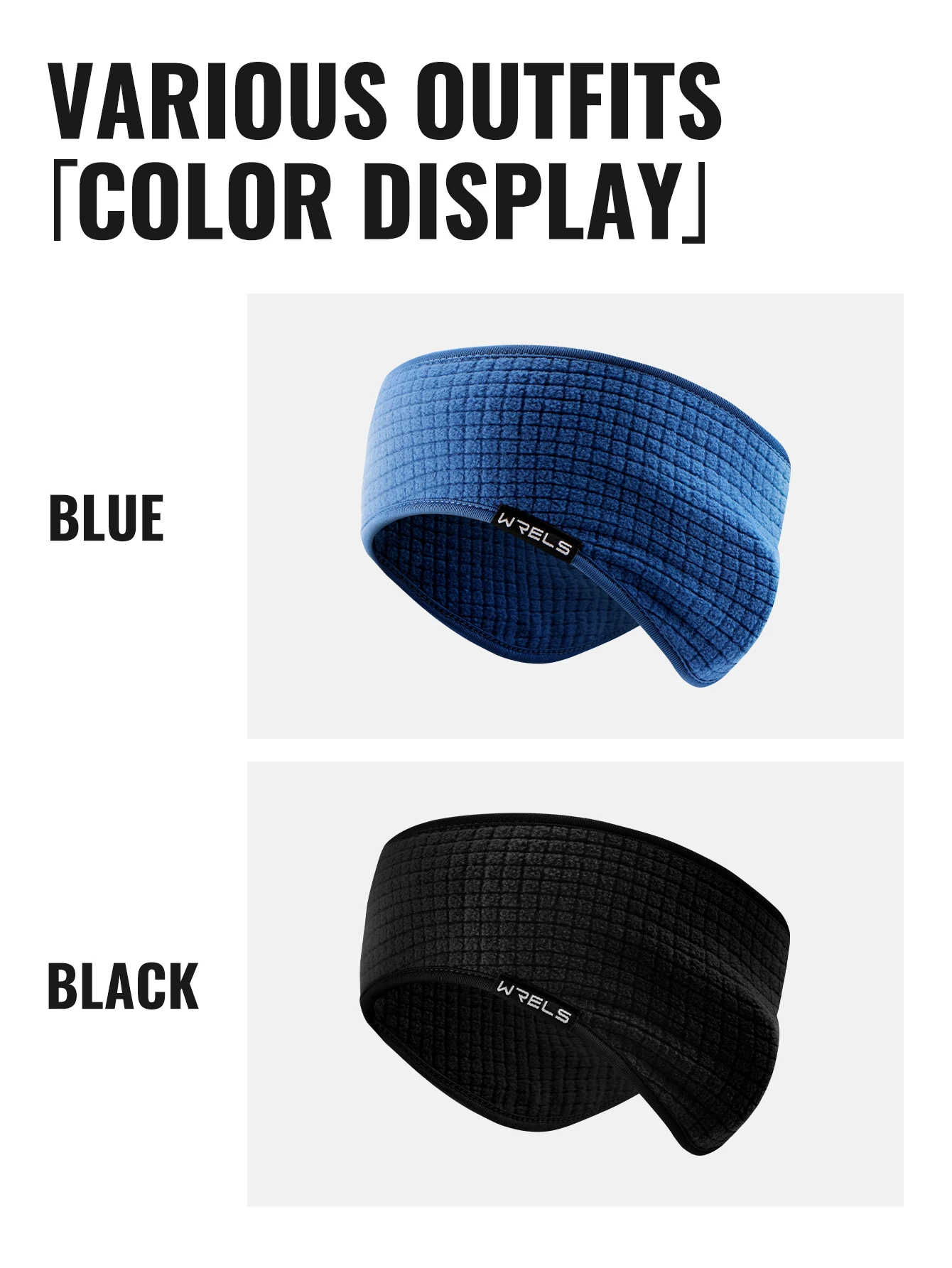 WRELS Anti-Rutsch-Sport-Stirnband, warme Fleece-Ohrenschützer, Ohrenschützer, Winterabdeckung, feuchtigkeitsableitend, für kaltes Wetter, warmes Winter-Stirnband – Detail 9
