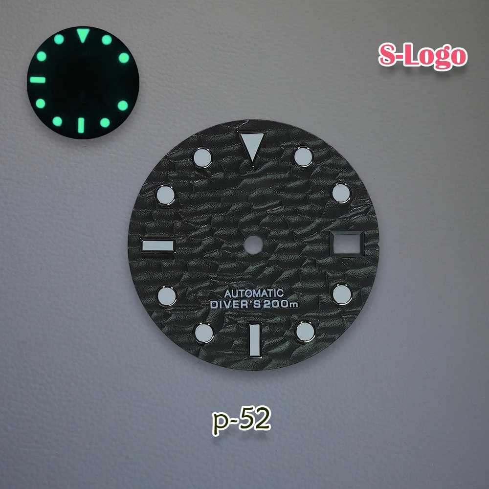 28.5mm S Logo Wave Dial Fit NH35/NH36/4R/7S Movement Green Luminous High Quality Watch Modification Accessories repair tools