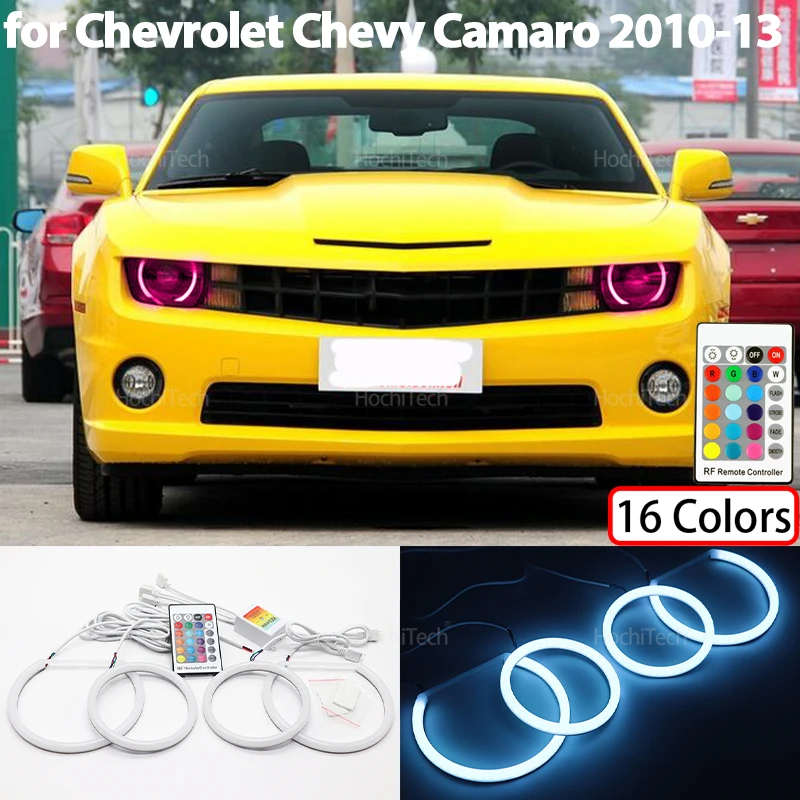 

For Chevrolet Chevy Camaro 2010 2011 2012 2013 16-Color Cotton Light Rings Led Angel Eyes Car Headlight Daytime Running Lights