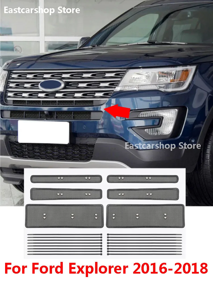 

Car Middle Insect Screening Mesh Front Grille Insert Net Anti-mosquito Dust For Ford Explorer 2016 2017 2018 Accessories