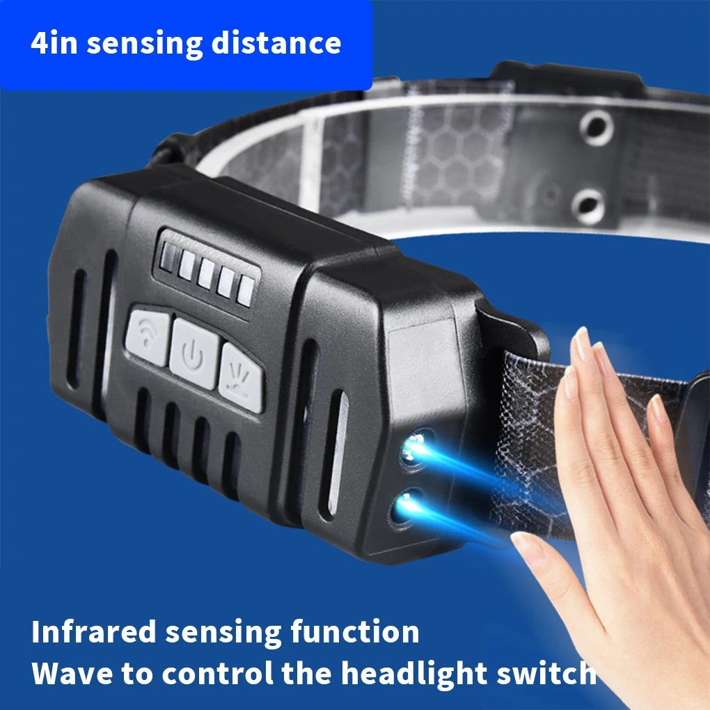 LED Head Light Torch Mini Rechargeable Powerful Sensor Headlamp Fishing Camping USB Head Flashlight Headlights Front Lantern image 2