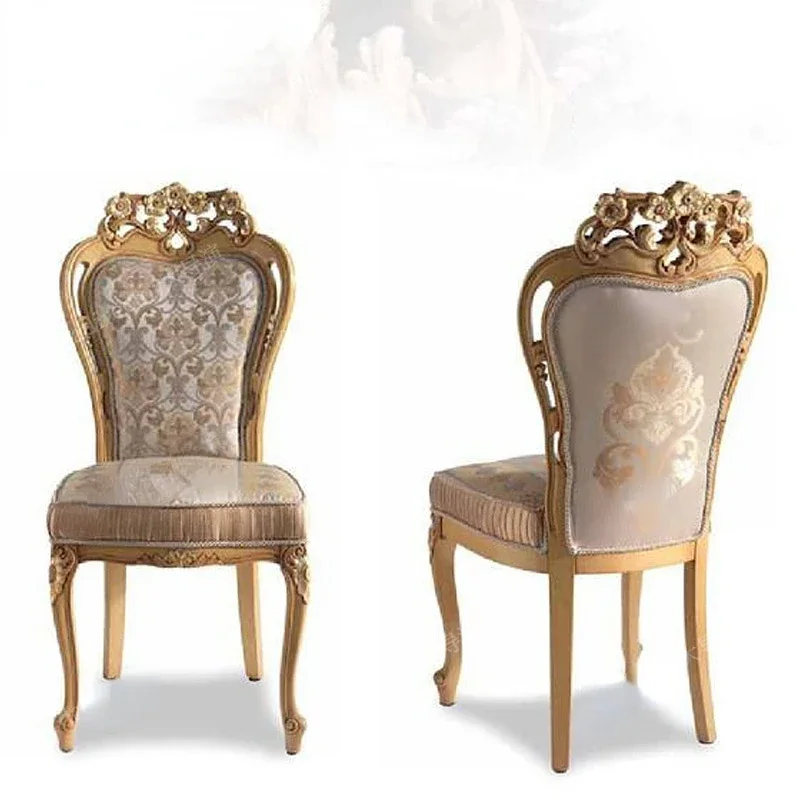 

Solid Wood Backrest for Dining Chair Home Leisure Chair Vintage Fabric Armrest Chair