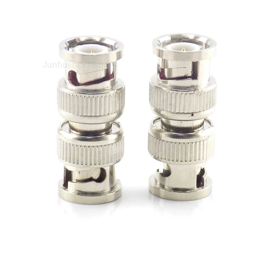 10 pçs bnc macho para bnc macho conector adaptador plug rf cctv câmera de segurança acoplador coaxial acessórios de vídeo b5