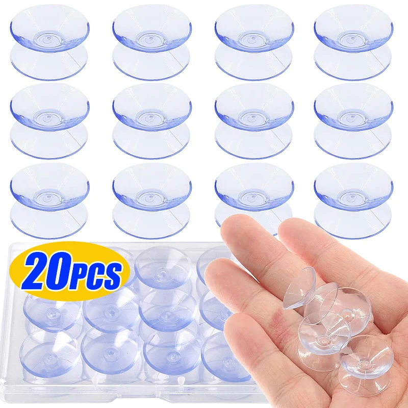 1/20pcs Double Sided Suction Cup Vacuum Non-slip Clear Plastic Sucker Pad for Glass Table Top Spacer Car Window DIY Soap Holder