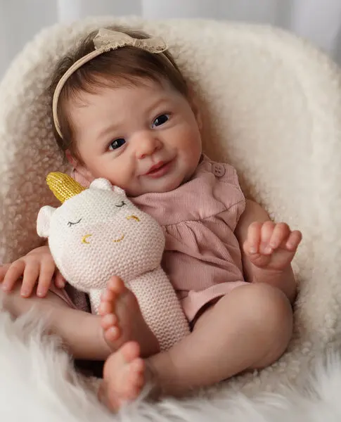 

EGO индивидуальная ограниченная поставка 20 дюймов Reborn Baby Ava Joy с укорененными волосами, уже готовая кукла, рождественский подарок