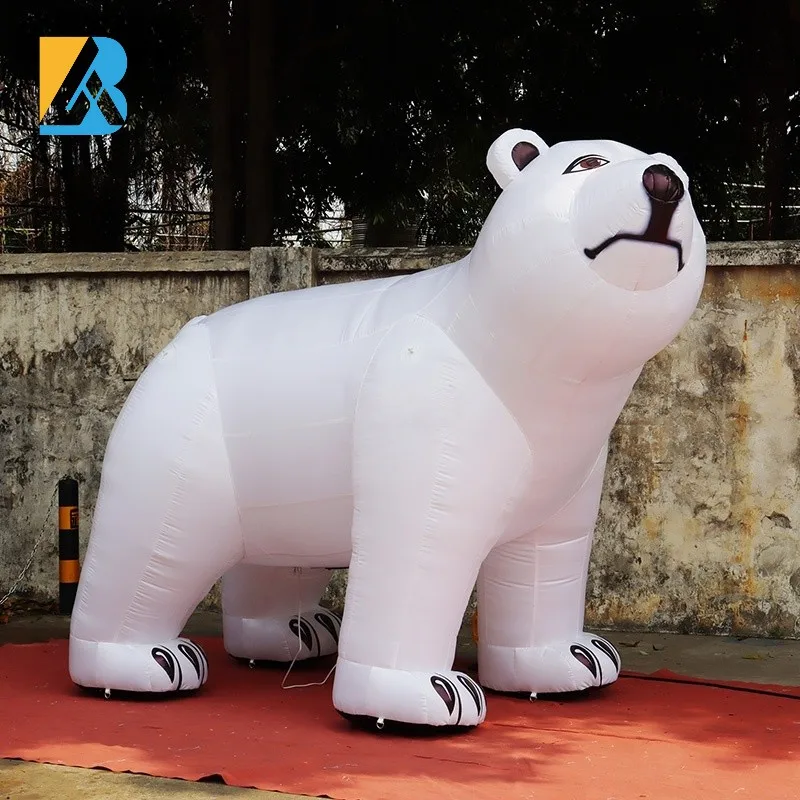 

Personalized Giant Inflatable Polar Bear Mascot for Happy Birthday Stage Decoration Toy