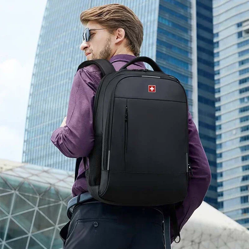 SWISS-Mochila impermeable antirrobo para ordenador portátil para hombre, bolsa USB de gran capacidad, Mochila escolar de moda, Mochila de viaje