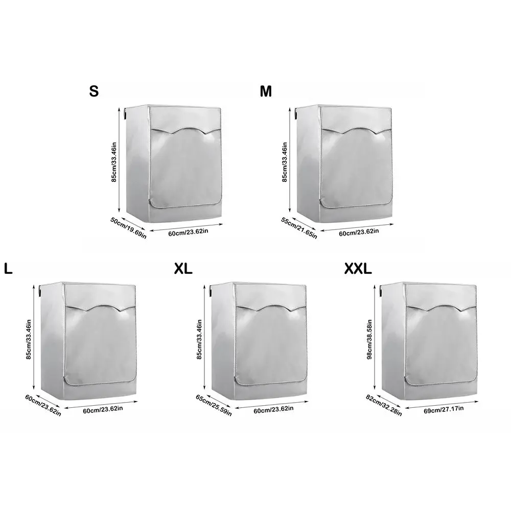 Nieuwe Universele Wasmachine Cover Met Roll Edge Oxford Wasmachine Droger Cover Zilveren Wasmachine Covers Voor Front Loading Machine